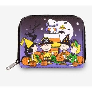 NEW! Loungefly Peanuts Snoopy & The Gang Halloween Pumpkin Trick Or Treat Wallet